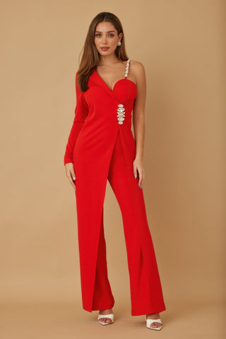 Jewel One Strap Shoulder Jumpsuit - Wear Arielle