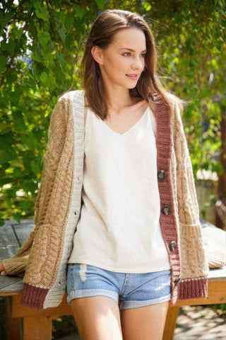 Knit Color Block Cardigan - Wear Arielle