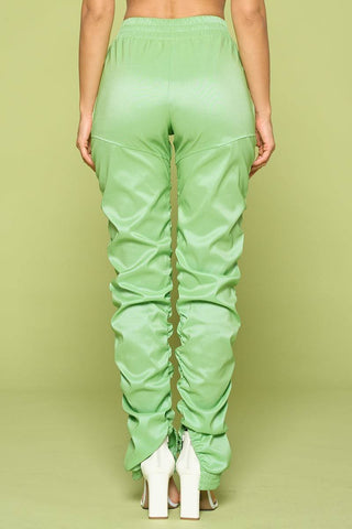 Leather Pu Ruched Pants - Wear Arielle