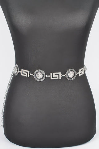 Metal Rhinestone Plus Size Chain Belt - Wear Arielle