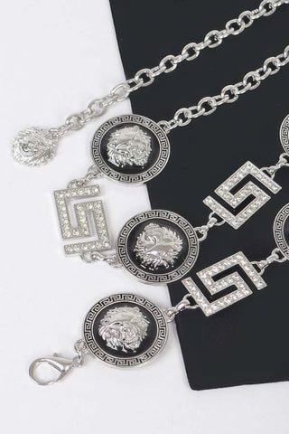 Metal Rhinestone Plus Size Chain Belt - Wear Arielle