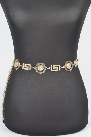 Metal Rhinestone Plus Size Chain Belt - Wear Arielle
