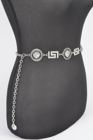 Metal Rhinestone Plus Size Chain Belt - Wear Arielle