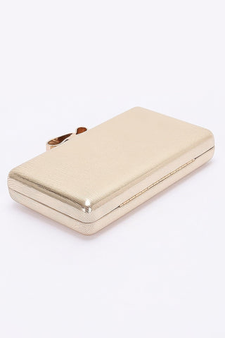Metal Ribbon Top Case Clutch - Wear Arielle