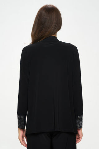 Nylon Foil Sequin Contrast Jacket - Wear Arielle