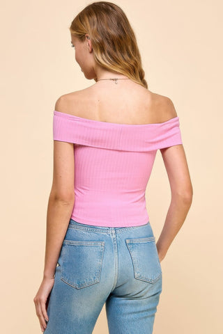 Off Shoulder Ribbed Top - Wear Arielle