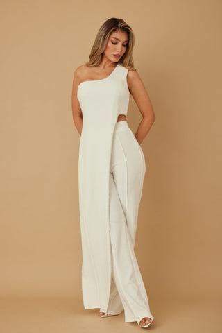 One Shoulder Strap Draped Layer W Rhinestone Sets - Wear Arielle