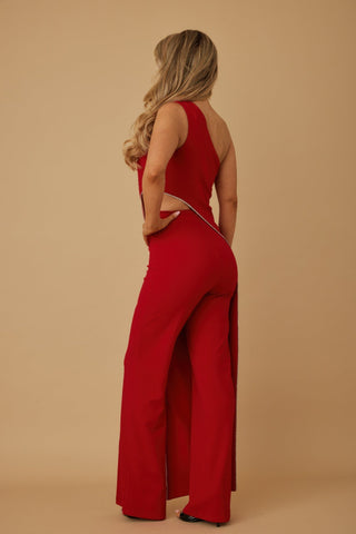 One Shoulder Strap Draped Layer W Rhinestone Sets - Wear Arielle