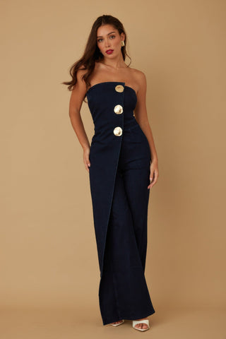 Open Flap Layer Strapless Jumpsuit - Wear Arielle