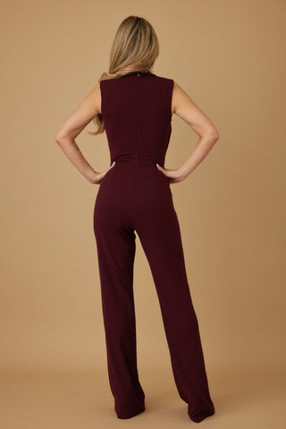 Open Flap With Metal Shank Button Jumpsuit - Wear Arielle