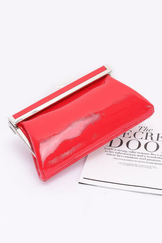 Patent Leather Frame Clutch Bag - Wear Arielle