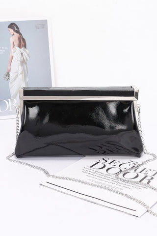 Patent Leather Frame Clutch Bag - Wear Arielle