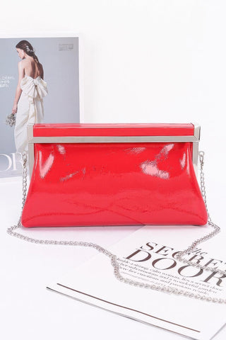 Patent Leather Frame Clutch Bag - Wear Arielle