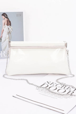 Patent Leather Frame Clutch Bag - Wear Arielle