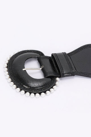 Pearl Metallic Pu Elastic Belt - Wear Arielle