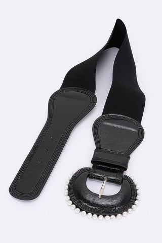 Pearl Metallic Pu Elastic Belt - Wear Arielle