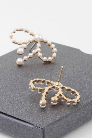 Pearled Ribbon Stud Earrings - Wear Arielle