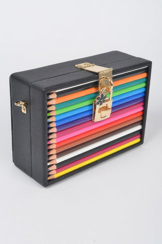 Pencil Case With Key And Lock Clutch - Wear Arielle