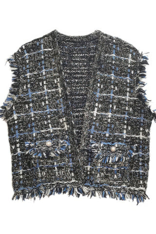 Plaid Tweed Vest - Wear Arielle