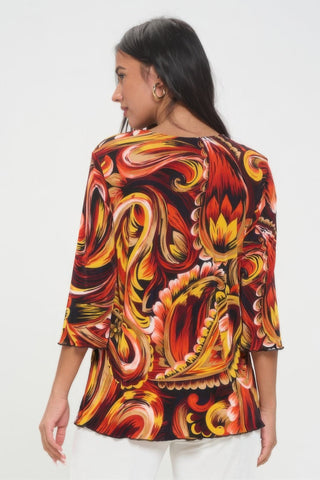 Print Quarter Sleeve Top - Wear Arielle
