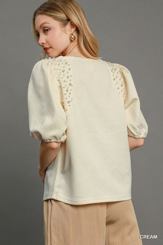 Puff Sleeve Knit Top - Wear Arielle