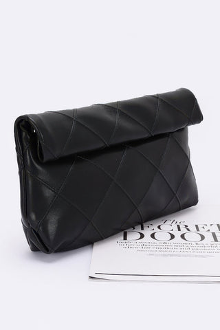 Quilted Faux Leather Pouch - Wear Arielle