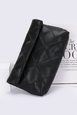 Quilted Faux Leather Pouch - Wear Arielle