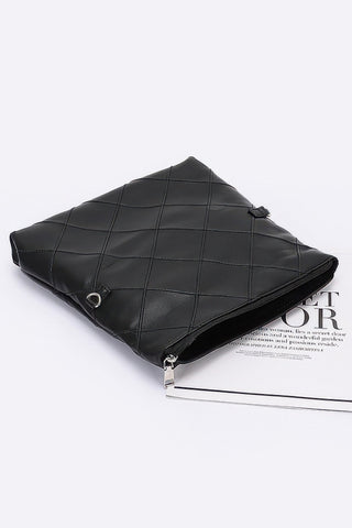 Quilted Faux Leather Pouch - Wear Arielle