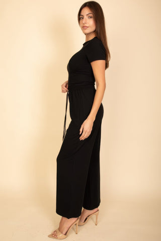 Relaxed Fit Top And Wide - leg Pants Set - Wear Arielle