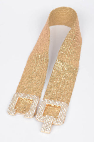 Rhinestone Elastic Belt - Wear Arielle