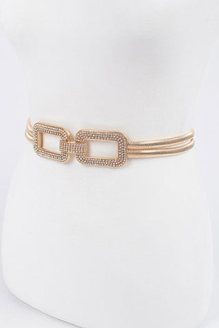 Rhinestone Metal Stretch Belt - Wear Arielle