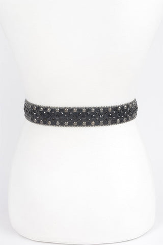Rhinestone Metal Studded Multi Metal Belt - Wear Arielle