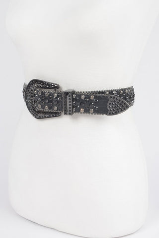 Rhinestone Metal Studded Multi Metal Belt - Wear Arielle