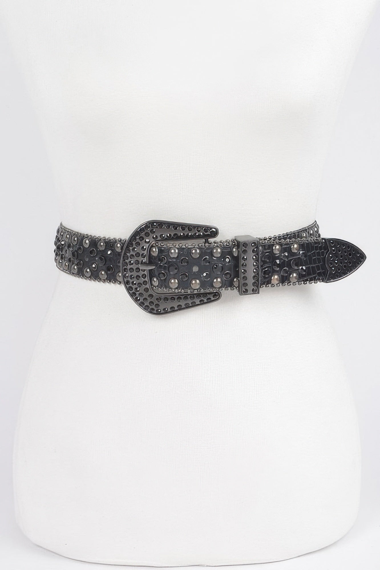 Rhinestone Metal Studded Multi Metal Belt - Wear Arielle