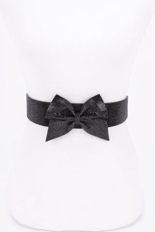 Rhinestone Ribbon Elastic Plus Size Belt - Wear Arielle