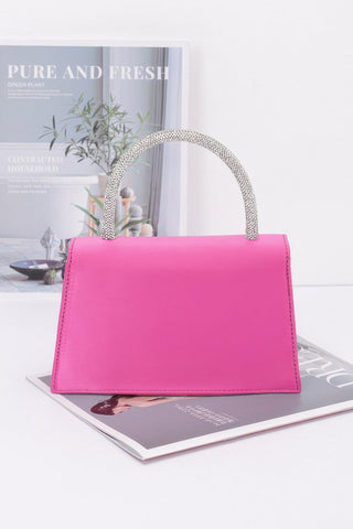 Rhinestone Ribbon Handle Flap Bag - Wear Arielle