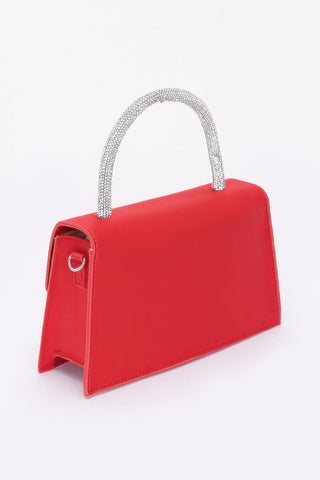 Rhinestone Ribbon Handle Flap Bag - Wear Arielle