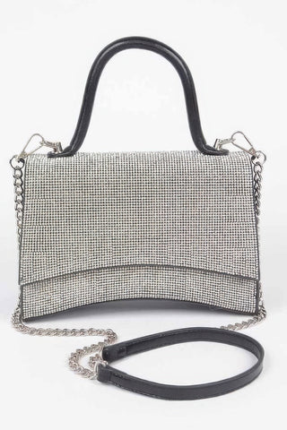 Rhinestone Top Handle Flap Bag - Wear Arielle