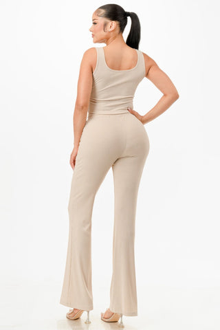 Ribbed Tank Top And Pant Set - Wear Arielle