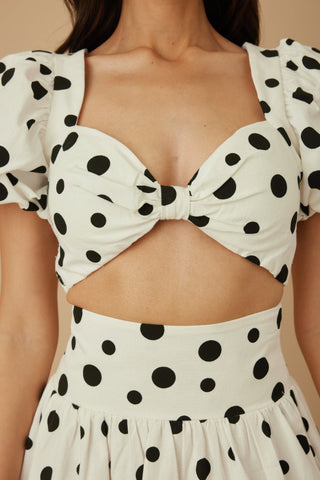 Ribbon Bow Polka Dots Two Piece Sets - Wear Arielle