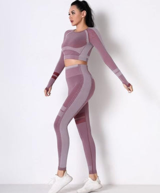 Seamless Long Sleeve Solid Yoga Set - Wear Arielle