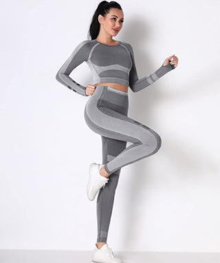Seamless Long Sleeve Solid Yoga Set - Wear Arielle