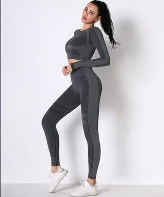 Seamless Long Sleeve Solid Yoga Set - Wear Arielle
