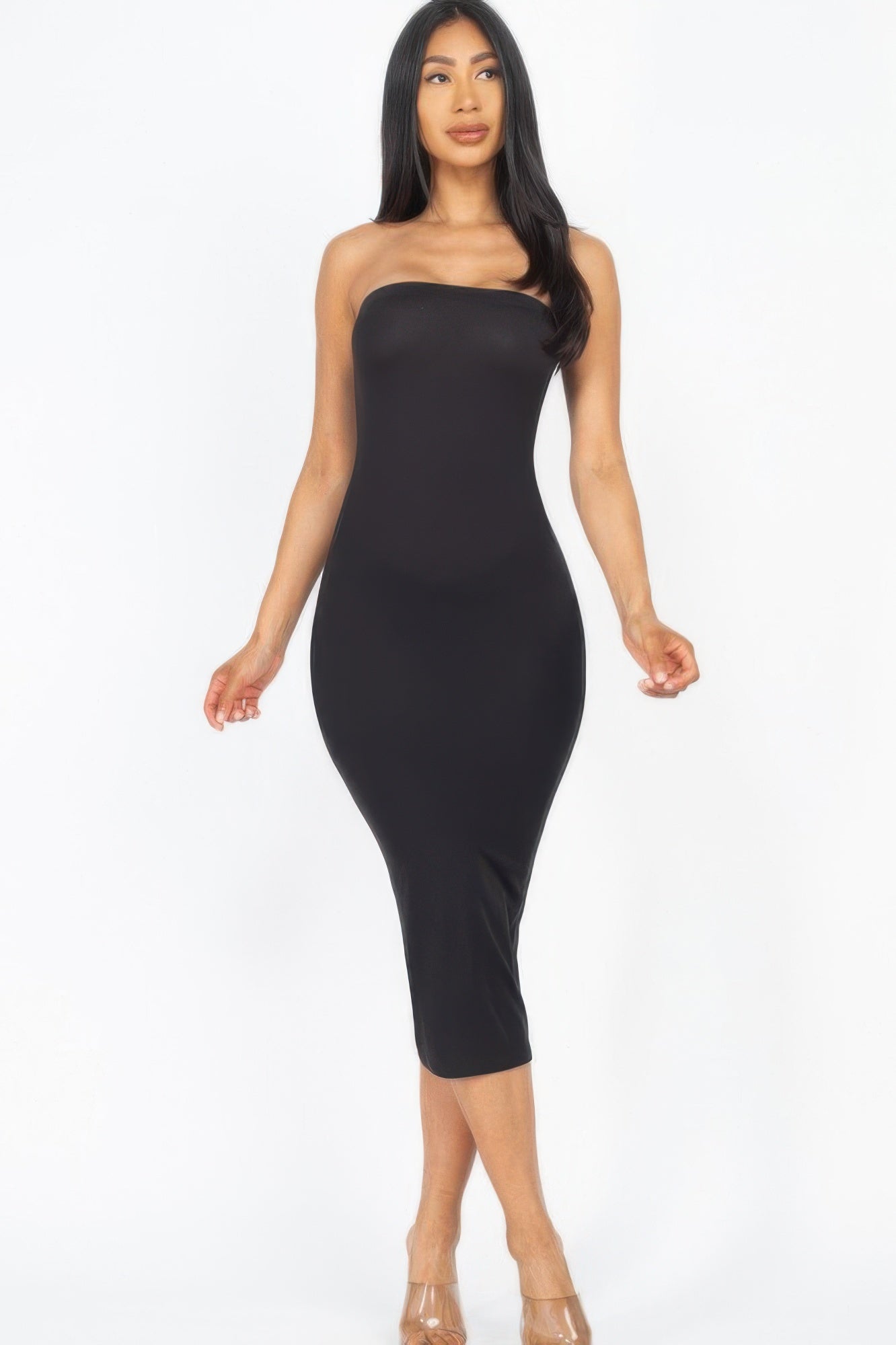 Strapless Tube Bodycon Midi Dress - Wear Arielle
