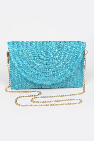 Straw Pom Pom Flap Bag - Wear Arielle