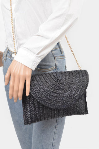 Straw Pom Pom Flap Bag - Wear Arielle