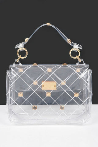 Studded Clear Handle Bag - Wear Arielle
