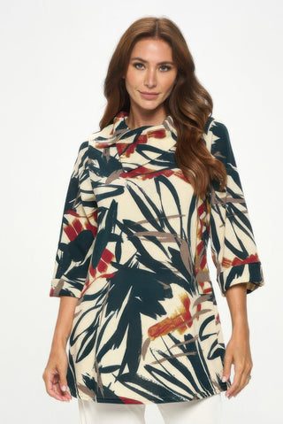 Stylish Split Neckline Tunic - Wear Arielle