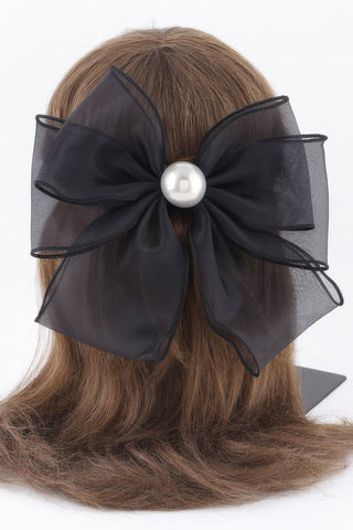 Translucent Pearl Ribbon Hair Clip - Wear Arielle