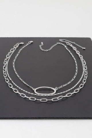 Triple Open Oval Chain Necklace - Wear Arielle